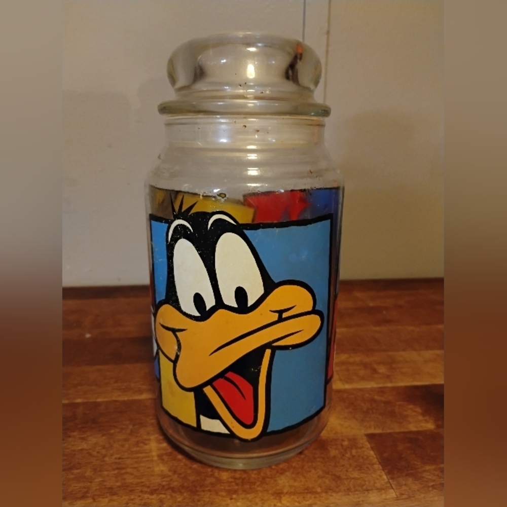 Anchor Hocking Vintage 90s Looney Tunes  Glass Jar with Lid
